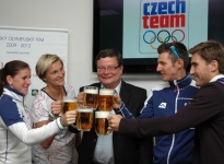 Přípitek se sportovci